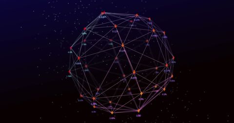 Abstract Global Network with Data Points in Space - Download Free Stock Images Pikwizard.com