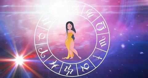 Zodiac Signs Horoscope Wheel Over Celestial Background - Download Free Stock Images Pikwizard.com