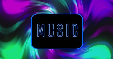 Neon Music Concept with Abstract Swirling Colors