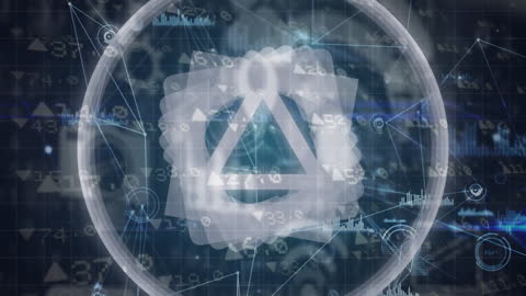 Digital Interface with Data Graphics and Symbolic Icon