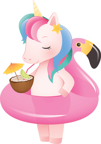 transparent background unicorn relaxing on flamingo float - Download Free Stock Videos Pikwizard.com