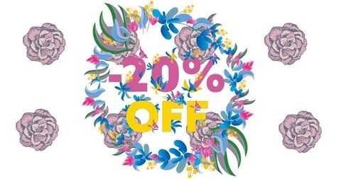 Colorful Floral Discount Offer Design with Vibrant Blooms - Download Free Stock Images Pikwizard.com