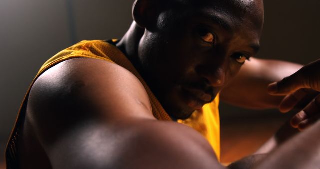 Determined Basketball Player Staring Intently - Download Free Stock Images Pikwizard.com