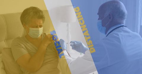 Doctor Administering COVID-19 Vaccine to Comforted Elderly Patient