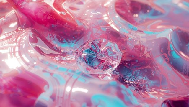 Holographic Glass Sphere in Vibrant Abstract Environment