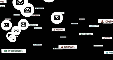Digital Notification Icons on Black Backdrop - Download Free Stock Images Pikwizard.com