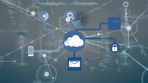 Digital Network Connectivity and Cloud Computing Concept