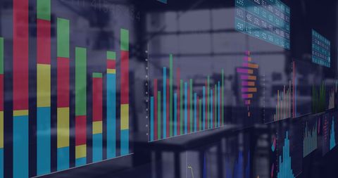 Digital Charts Displaying Business Financial Analytics in Office Environment - Download Free Stock Images Pikwizard.com