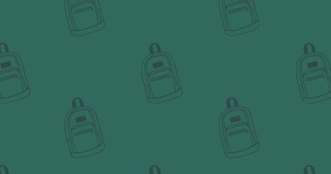 Seamless Schoolbag Pattern on Green Background