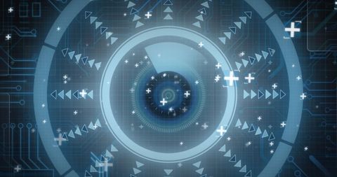 Futuristic Digital Interface with Geometric Patterns in Motion - Download Free Stock Images Pikwizard.com