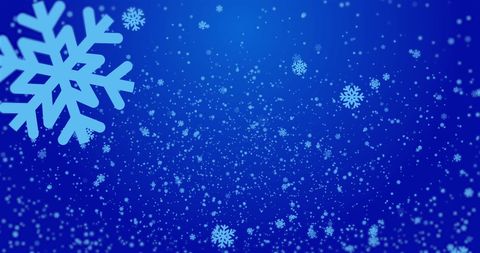 Falling Snowflakes on Blue Background for Festive Winter Holiday