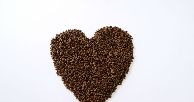 Heart-shaped Coffee Beans on White Background - Download Free Stock Images Pikwizard.com