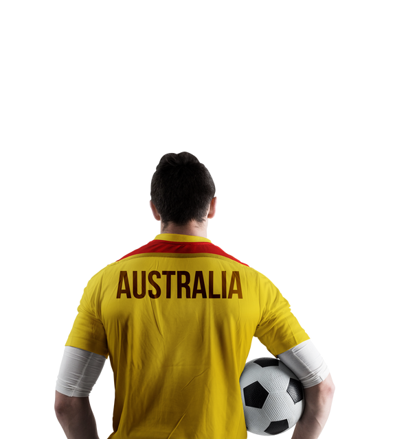 Soccer Player Holding Ball Wearing Transparent Australia Jersey - Download Free Stock Videos Pikwizard.com