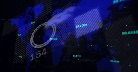 Digitized Global Map with Financial Data Visualization - Download Free Stock Images Pikwizard.com