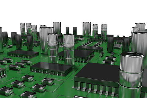 close-up of transparent green circuit board with electronic components - Download Free Stock Videos Pikwizard.com