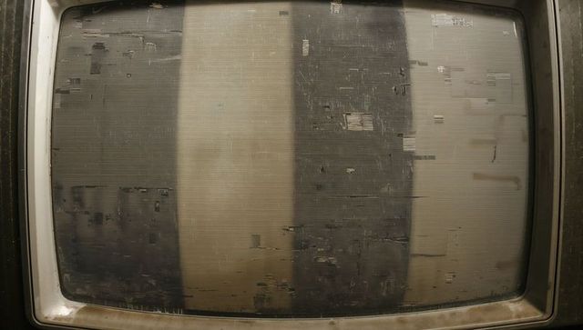 Worn CRT Television Screen Dusty Bezel Three Vertical Bands Vintage Monitor Texture
