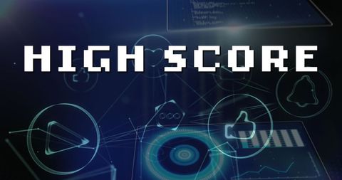 Digital high score with futuristic data interface