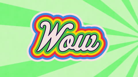 Retro Wow Text Animation on Vibrant Background