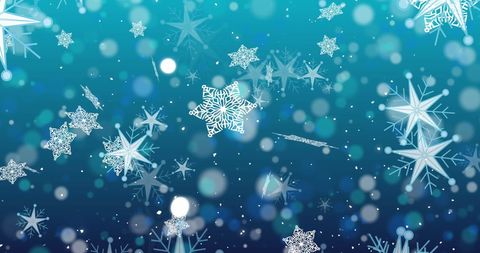 Floating Snowflakes Against Subtle Blue Winter Backdrop - Download Free Stock Images Pikwizard.com