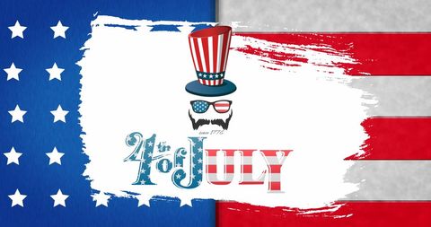 4th of July Celebration Graphics with American Flag