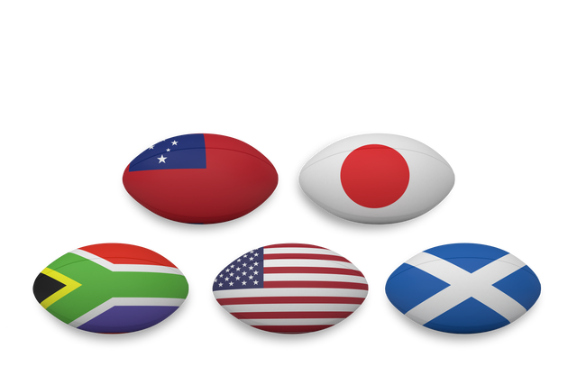 Transparent Rugby Balls Featuring Colors of Five International Flags - Download Free Stock Videos Pikwizard.com