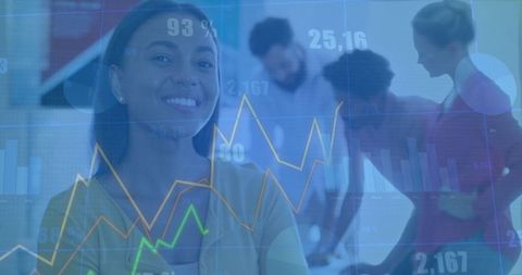 Confident Professional Analyzing Financial Charts with Team
