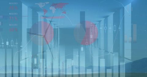 Abstract Financial Data and Wind Turbines in Renewable Energy Landscape - Download Free Stock Images Pikwizard.com