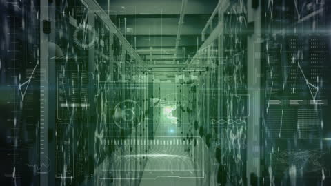 Global Data Network in Digital Server Room