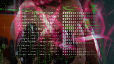 Digital Interface Overlaying Man in Gym