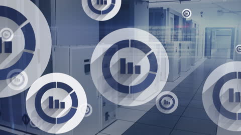 Graph Icons in Futuristic Data Center Environment