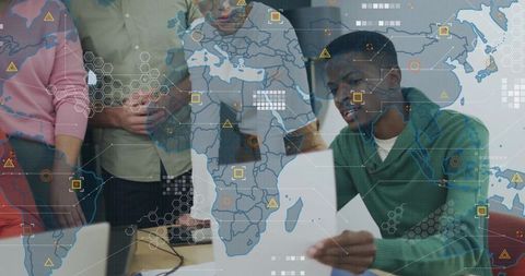 Global Data Analysis Team Collaborating on Emerging Strategies