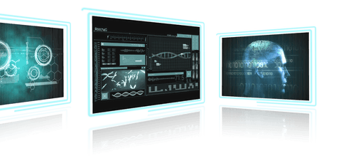 Innovative Technological Transparent Interface Displays in Corridor - Download Free Stock Videos Pikwizard.com