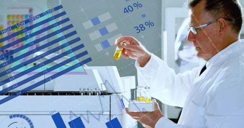Scientist analyzing sample data in modern laboratory