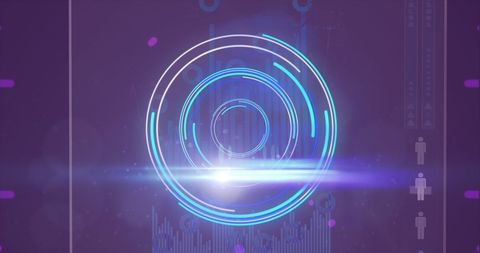 Digital Interface with Sci-Fi Graphics and Rotating Circle - Download Free Stock Images Pikwizard.com