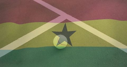 Ghana Tennis Court Branding with Folder Overlay Effect