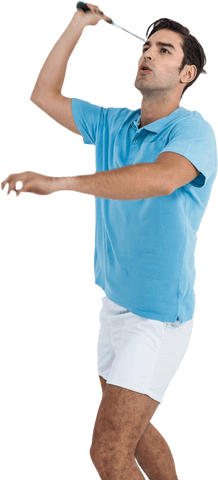 Transparent Energetic Badminton Player in Motion