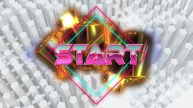 Bright and colorful design captures essence of retro video games, featuring bold 'Start' text with vibrant neon lines and geometric shapes. Ideal for video game backgrounds, tech presentations, or digital art projects highlighting retro aesthetics. Use this for engaging introductions or nostalgic themed campaigns.