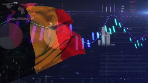 National Flag Amid Futuristic Data and Analytics