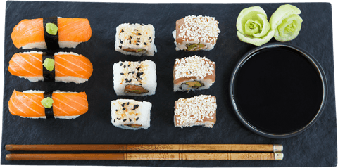 Transparent Presentation of Sushi Platter with Assorted Rolls - Download Free Stock Videos Pikwizard.com