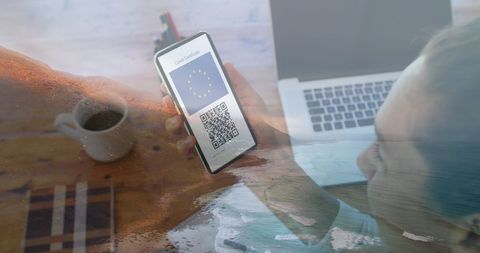Woman Holding Smartphone with COVID-19 Vaccination Passport - Download Free Stock Images Pikwizard.com