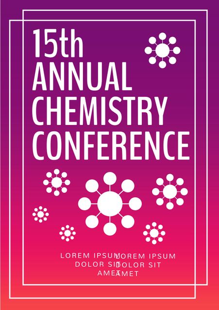 Vibrant 15th Annual Chemistry Conference Poster with Molecular Designs - Download Free Stock Templates Pikwizard.com