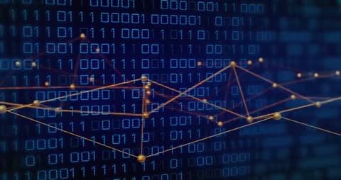 Binary Digits Overlaying Data Flow Visualization with Golden Nodes