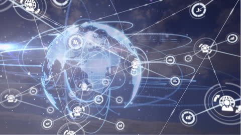 Global Digital Network Connections Animation
