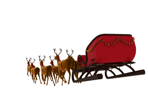 transparent reindeer team pulling festive red sled - Download Free Stock Videos Pikwizard.com