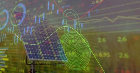Solar Energy Panel with Financial Data Visualization
