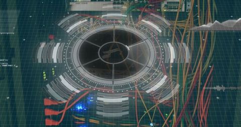 Futuristic Data Processing Interface with Server Communication - Download Free Stock Images Pikwizard.com