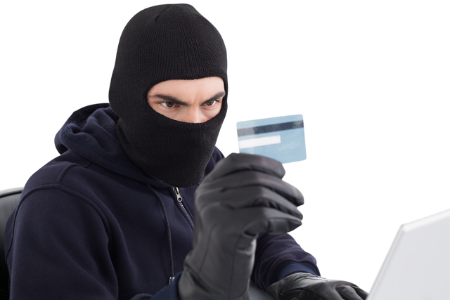 Hacker Using Credit Card for Online Theft on Transparent Background - Download Free Stock Videos Pikwizard.com