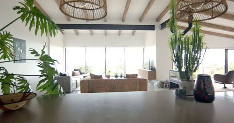 Luxury Modern Living Room with Large Windows and Contemporary Décor