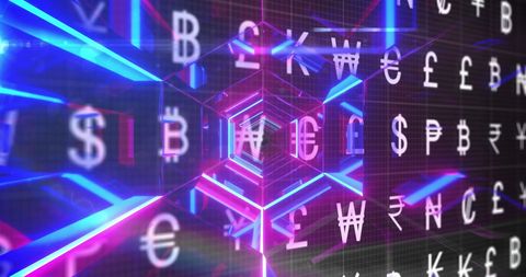 Neon Currency Tunnel Reflecting Global Financial Markets - Download Free Stock Images Pikwizard.com