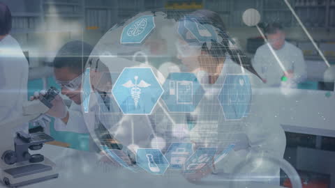 Diverse Scientists Analyzing Data in Advanced Laboratory